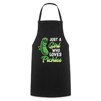 Just A Girl Who Loves Pickles Pickle Girl - Cooking Apron - black - Front - AI Model Male 185 dark (185cm)