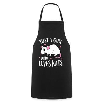 Just A Girl Who Loves Rats - Cooking Apron - black - Front - AI Model Male 185 dark (185cm)