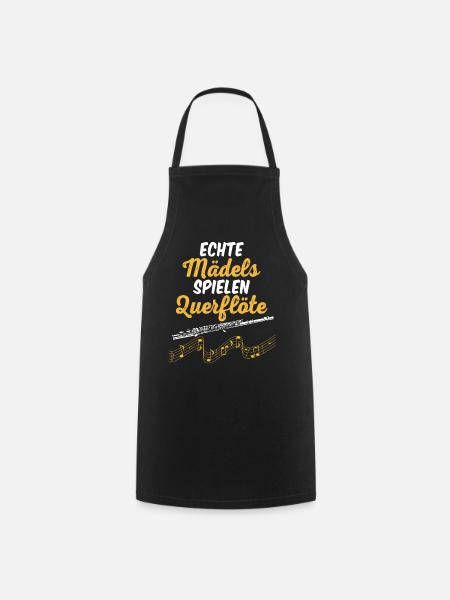 Echte Mädels Spielen Querflöte - Kochschürze - Schwarz