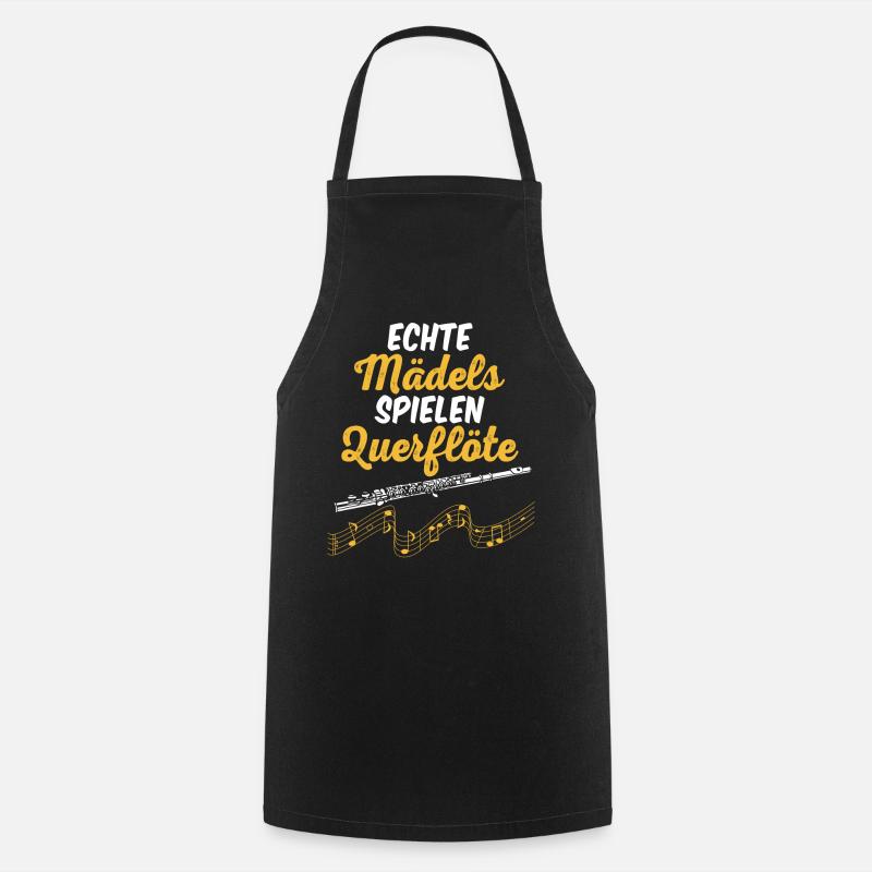 Echte Mädels Spielen Querflöte - Kochschürze - Schwarz