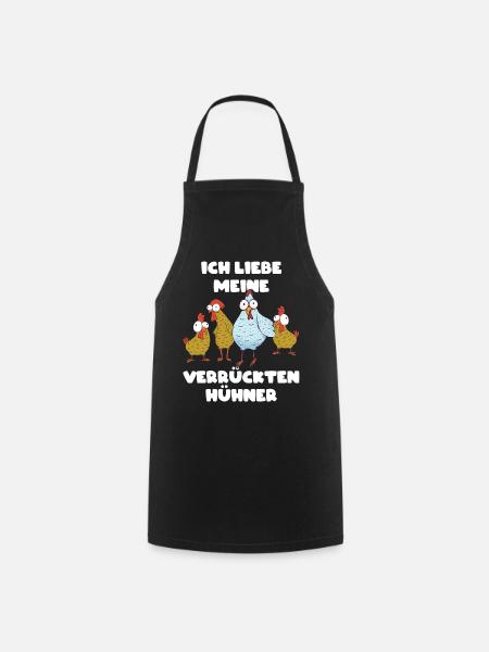 Hühner Huhn Hühnerstall Landwirt - Kochschürze - Schwarz