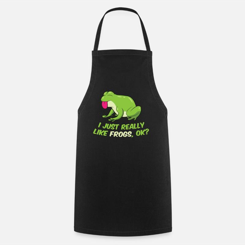 J’aime les grenouilles Tout simplement C’est une grenouille vraiment drôle - Tablier de cuisine - noir