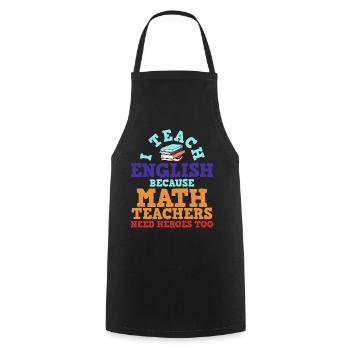 English teacher - Cooking Apron - black - Front - AI Model Male 185 dark (185cm)