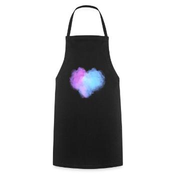 Nuages en forme de cœur - Tablier de cuisine - noir - Devant - AI Model Male 185 dark (185cm)