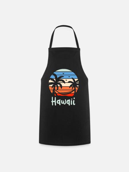 Hawaii Retro - Cooking Apron - black