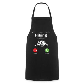 Mountain hiking - Cooking Apron - black - Front - AI Model Male 185 dark (185cm)