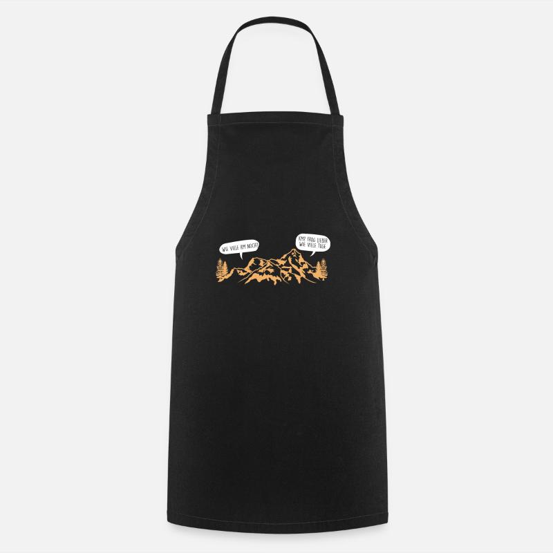 How many KM still hiking mountaineer gift - Cooking Apron - black