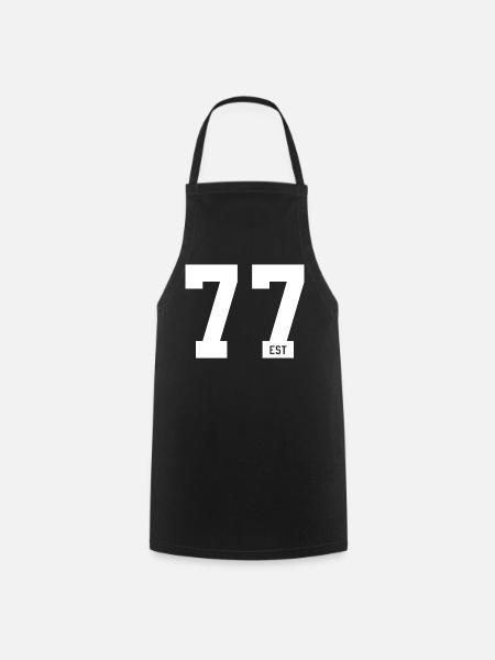 77 EST – Bold Typo & Gründungsstil - Kochschürze - Schwarz