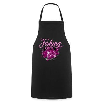 Pêcheur, pêche, pêcheur - Tablier de cuisine - noir - Devant - AI Model Male 185 dark (185cm)