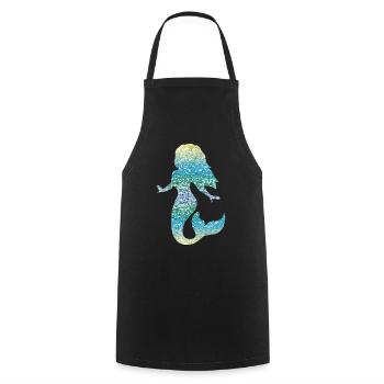 Mermaid women girls gift mermaid glitter - Cooking Apron - black - Front - AI Model Male 185 dark (185cm)