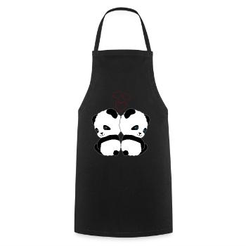 Panda Pandabär Liebe Herzen Frauen Männer Kinder - Kochschürze - Schwarz - Vorne - AI Model Male 185 dark (185cm)