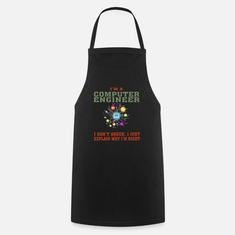 Bestseller Computer Engineer Tshirt, Keep Calm - Cooking Apron - black