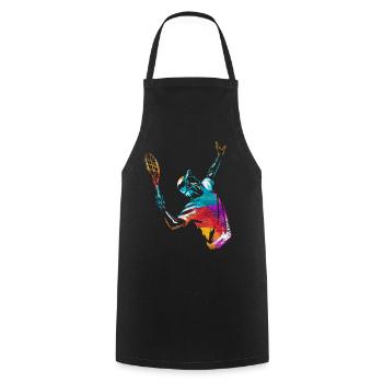 Tennis sport - Cooking Apron - black - Front - AI Model Male 185 dark (185cm)