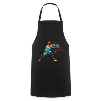 Tennis sport - Cooking Apron - black - Front - AI Model Male 185 dark (185cm)