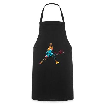 Tennis sport - Cooking Apron - black - Front - AI Model Male 185 dark (185cm)