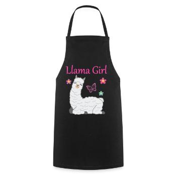 Llama alpaca girl gift women kids - Cooking Apron - black - Front - AI Model Male 185 dark (185cm)