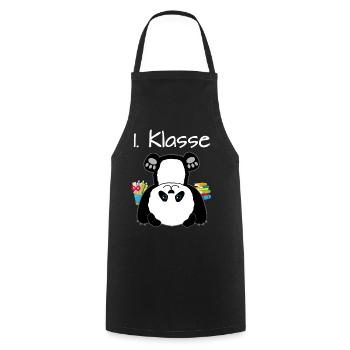 1. Klasse Panda Einschulung Geschenk 2020 - Kochschürze - Schwarz - Vorne - AI Model Male 185 dark (185cm)