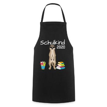 Schulkind Erdmännchen Einschulung Geschenk 2020 - Kochschürze - Schwarz - Vorne - AI Model Male 185 dark (185cm)