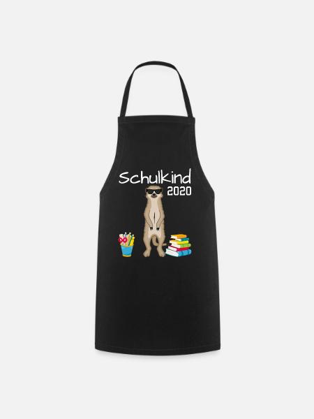 Schulkind Erdmännchen Einschulung Geschenk 2020 - Kochschürze - Schwarz