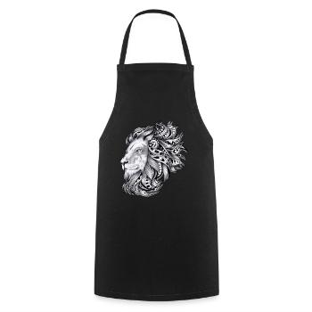 Maori tattoo style lion leo zodiac tribal - Cooking Apron - black - Front - AI Model Male 185 dark (185cm)
