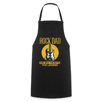 Rock Papa Rock und Roll Vatertag Geschenk - Kochschürze - Schwarz - Vorne - AI Model Male 185 dark (185cm)