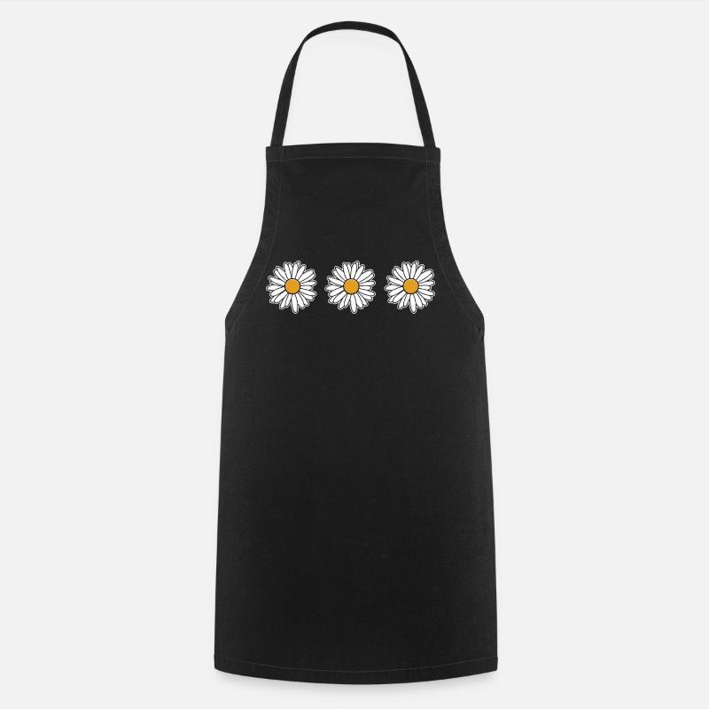 Daisies motif for spring mood - Cooking Apron - black
