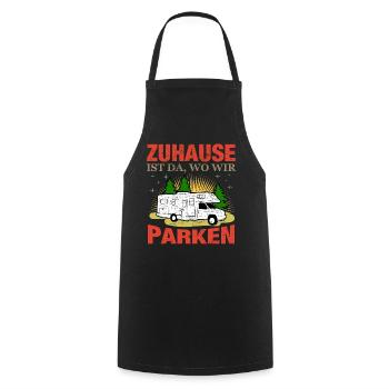 Camping Spruch Lustig Wohnwagen Wohnmobil Outdoor - Kochschürze - Schwarz - Vorne - AI Model Male 185 dark (185cm)