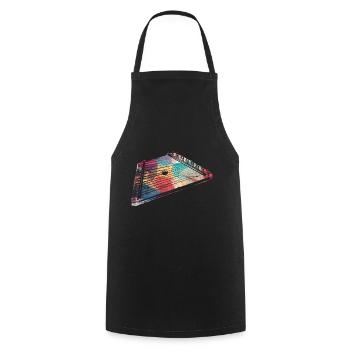 Box zither dulcimer - Cooking Apron - black - Front - AI Model Male 185 dark (185cm)