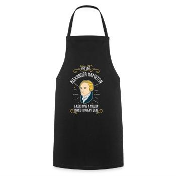 T-shirt drôle je suis comme Alexander Hamilton - Tablier de cuisine - noir - Devant - AI Model Male 185 dark (185cm)