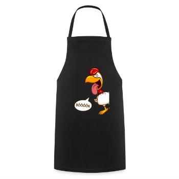 Verrücktes Huhn - Kochschürze - Schwarz - Vorne - AI Model Male 185 dark (185cm)