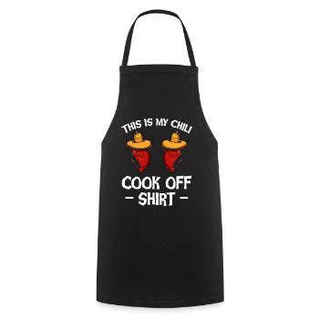 Chemise de concours de chili avec du paprika - Tablier de cuisine - noir - Devant - AI Model Male 185 dark (185cm)