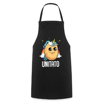 Unitato cute kawaii unicorn magic potato - Cooking Apron - black - Front - AI Model Male 185 dark (185cm)