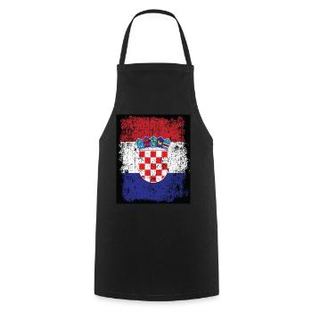 Croatia Flag Coat of Arms Hrvatska Croatian Flag - Cooking Apron - black - Front - AI Model Male 185 dark (185cm)