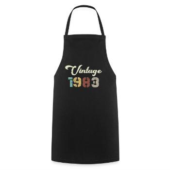Geboren 1983 Geburtstagsgeschenk Vintage 1983 - Kochschürze - Schwarz - Vorne - AI Model Male 185 dark (185cm)