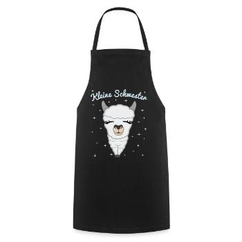 Kleine Schwester Geschenk Lama Alpaka - Kochschürze - Schwarz - Vorne - AI Model Male 185 dark (185cm)
