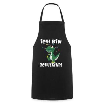 Dino Einschulung Ich bin Schulkind - Kochschürze - Schwarz - Vorne - AI Model Male 185 dark (185cm)