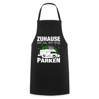 Camping Spruch Lustig Wohnwagen Wohnmobil Outdoor - Kochschürze - Schwarz - Vorne - AI Model Male 185 dark (185cm)
