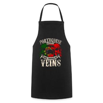 Le sang portugais coule dans mes veines - Tablier de cuisine - noir - Devant - AI Model Male 185 dark (185cm)