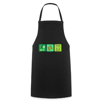 Garden tools gardener gardener flowers gift - Cooking Apron - black - Front - AI Model Male 185 dark (185cm)