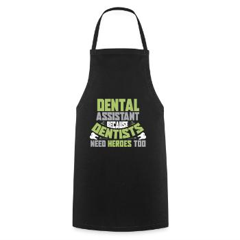 Dentiste Dentist Dents Dental Cadeau - Tablier de cuisine - noir - Devant - AI Model Male 185 dark (185cm)