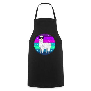 Llama Alpaca Funny Gift Women Men Children - Cooking Apron - black - Front - AI Model Male 185 dark (185cm)