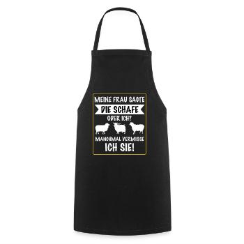 Schaf Schafe Hirte Schäfer Schafbesitzer Geschenk - Kochschürze - Schwarz - Vorne - AI Model Male 185 dark (185cm)