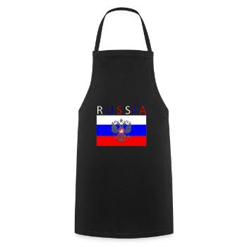 Russia flag - art design - Cooking Apron - black - Front - AI Model Male 185 dark (185cm)