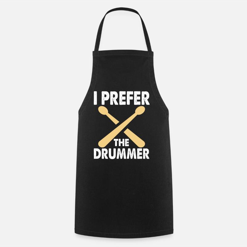 Drums Drummer Drummer Drum Gift - Tablier de cuisine - noir