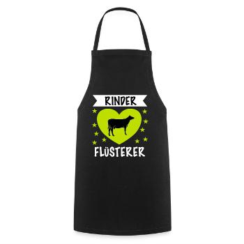 Rinder Flüsterer - Kochschürze - Schwarz - Vorne - AI Model Male 185 dark (185cm)