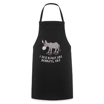 Funny Donkey I Just Really Like Donkeys - Cooking Apron - black - Front - AI Model Male 185 dark (185cm)