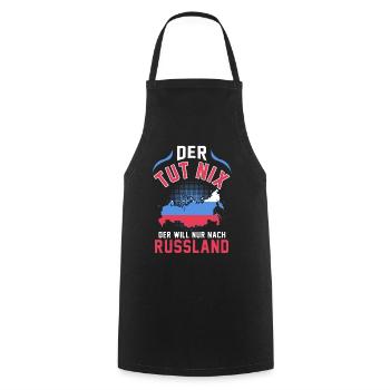 Russland Moskau Sommer Urlaub Reise Sibirien - Kochschürze - Schwarz - Vorne - AI Model Male 185 dark (185cm)