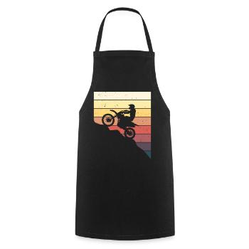 Pilote de motocross cadeau rétro hommes femmes - Tablier de cuisine - noir - Devant - AI Model Male 185 dark (185cm)