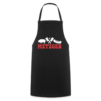 Metzger - Kochschürze - Schwarz - Vorne - AI Model Male 185 dark (185cm)
