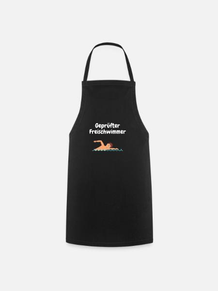 Geprüfter Freischwimmer Geschenk - Kochschürze - Schwarz
